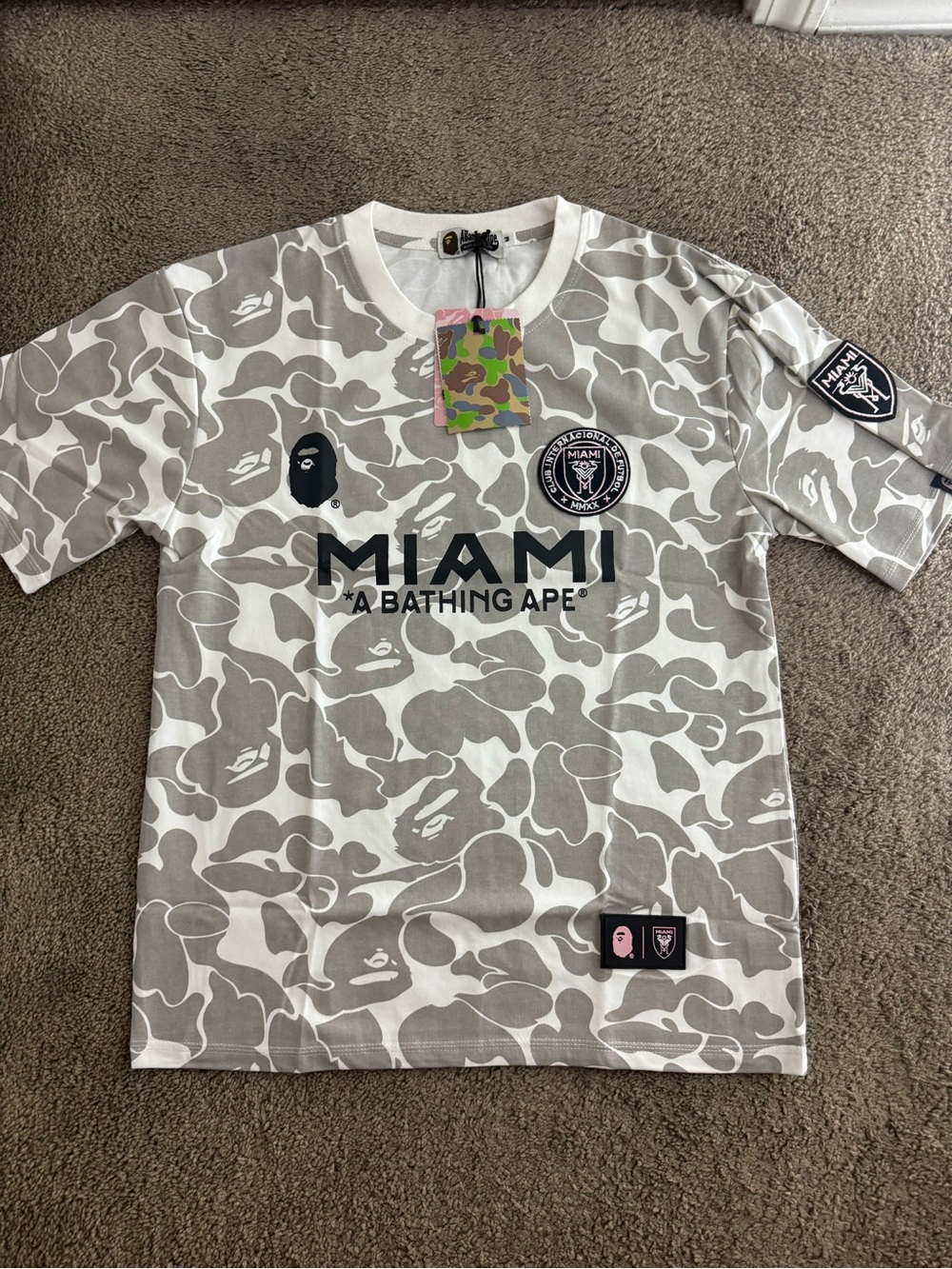 miami White & Gray Camo Logo Tee